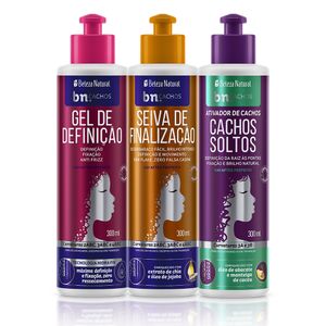 Kit Trio de Finalização Gel Definição + Seiva + Ativador Cachos Soltos (3 itens)