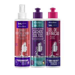 Kit Trio Spray Revitalizador + Ativador de Cachos Soltos + Gel de Definição (3 itens)