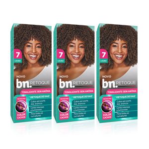 Kit Tonalizante Sem Amônia 90g Louro 7.0 (3 itens) | BN Cachos