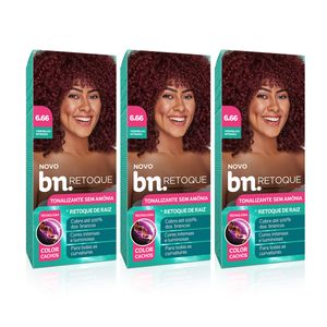 Kit Tonalizante Sem Amônia 90g Vermelho Inteso 6.66 (3 itens) | BN Cachos