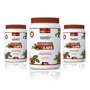 Kit Creme de Pentear e Tratamento Explosão de Café 2 em 1 1Kg (3 itens) | BN Cachos
