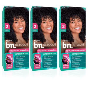 Kit Tonalizante Sem Amônia Preto Clássico 2.0 90g (3 itens) | BN Cachos